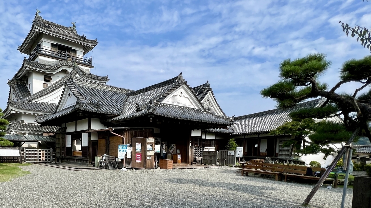Full view of the Honmaru Palace exterior, showcasing the traditional wooden structure and tiled roof.