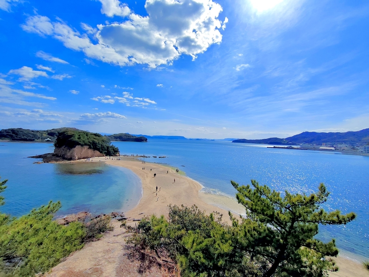 Seto Inland Sea and Angel Road panorama seen from Promised Hill Lookout