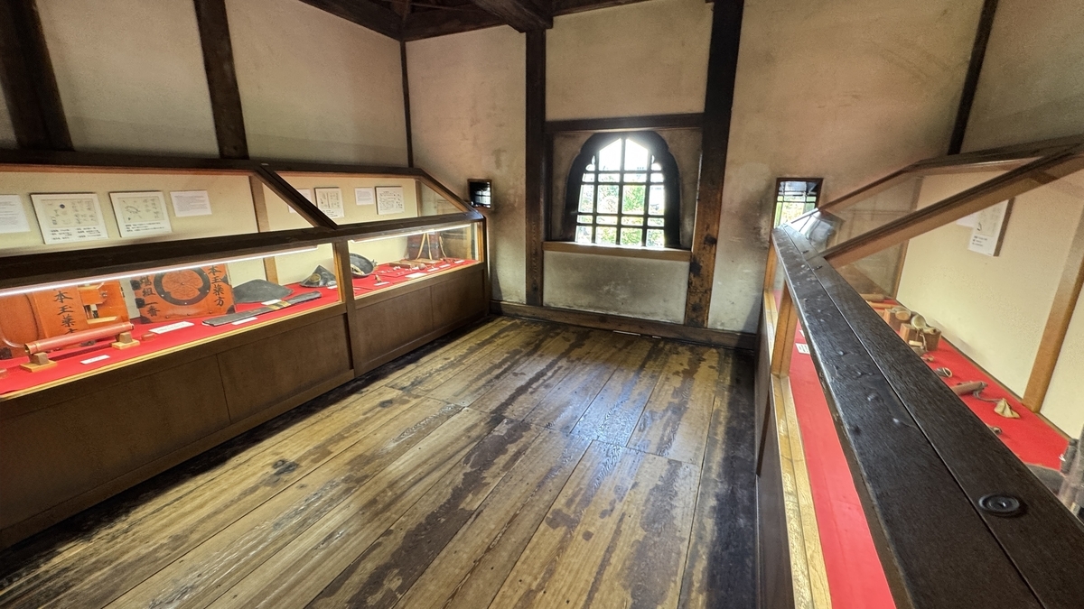 Interior of Tatsumi Turret with exhibit room and decorative window