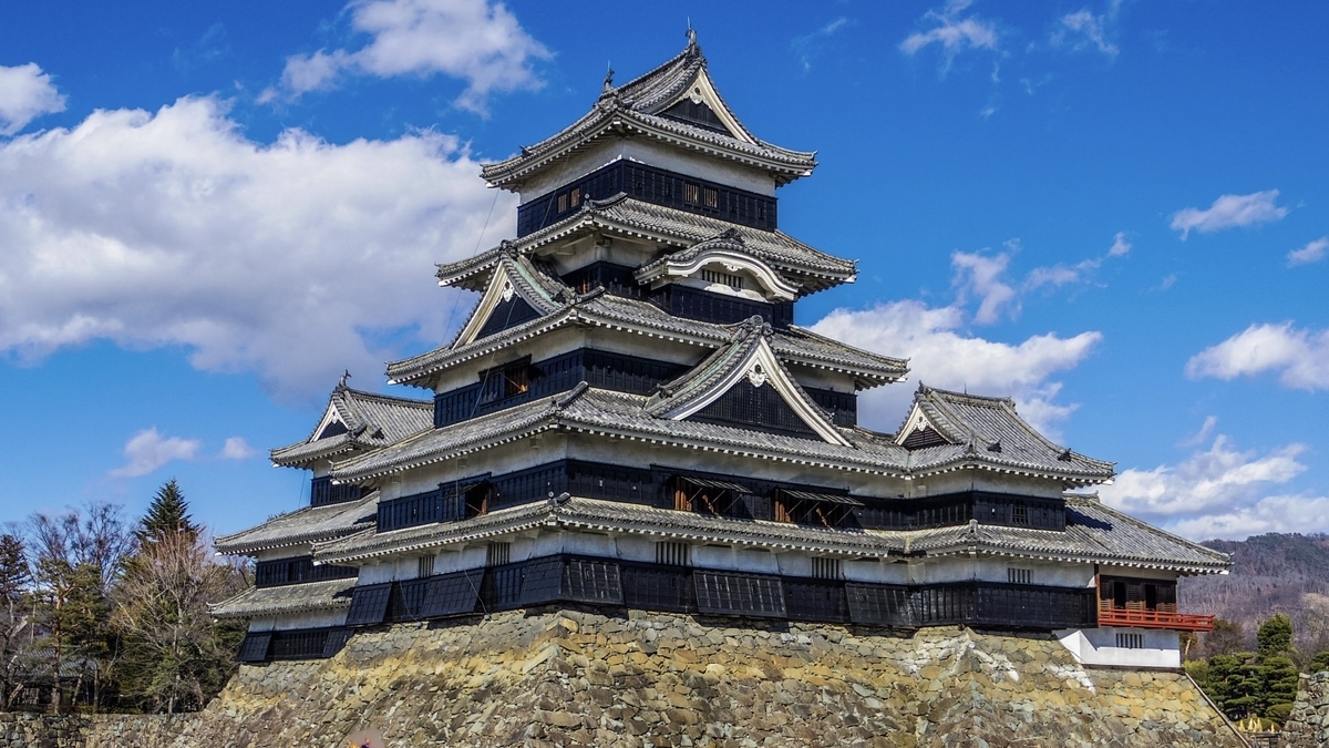 Matsumoto Castle Keep seen across the moat