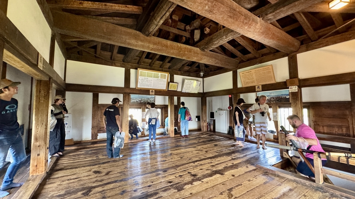 Top-floor interior with views through the windows