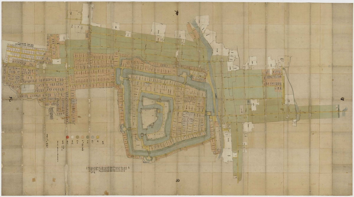 Ezu (map) of Matsumoto Castle town from 1728