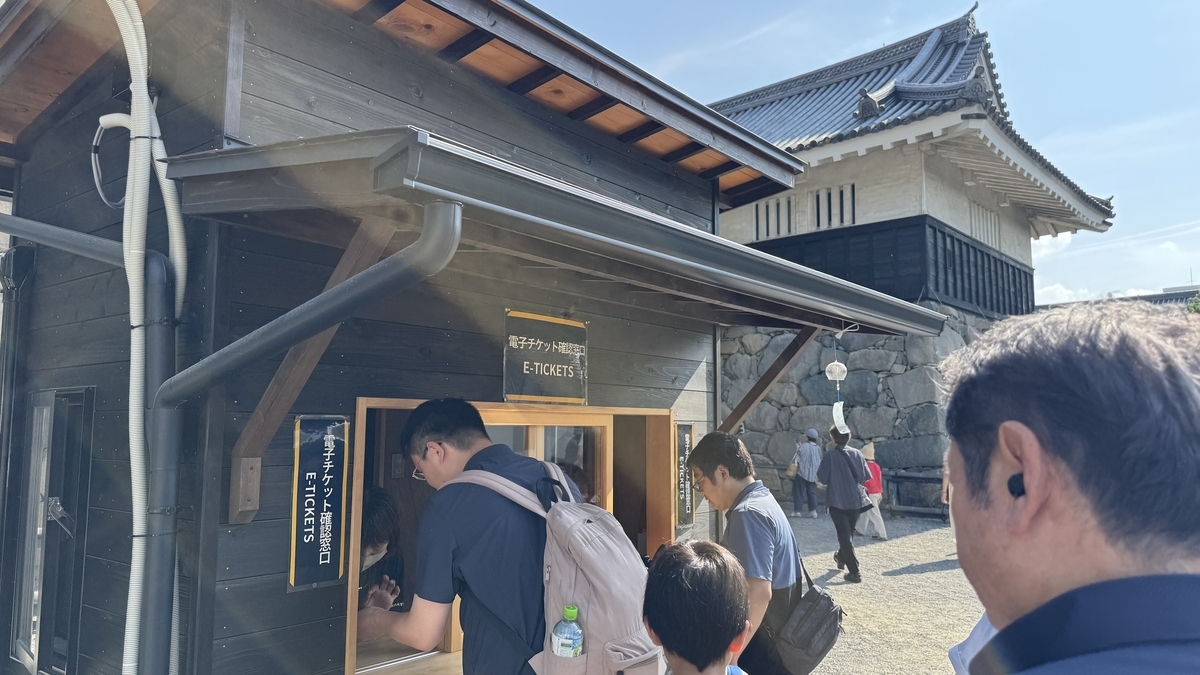 Tourists purchasing entry tickets at the counter