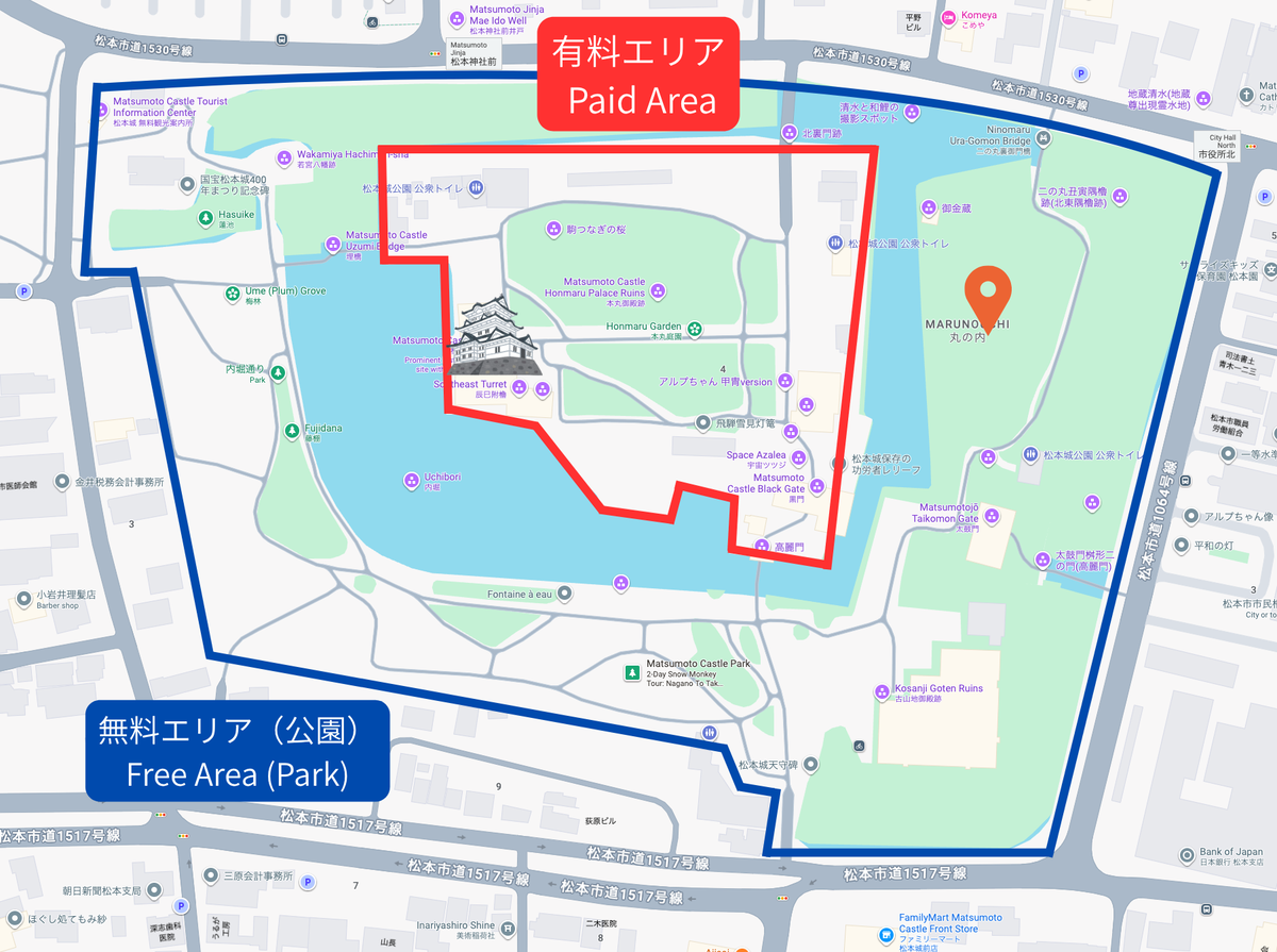 Map showing the location of the Ninomaru Palace site