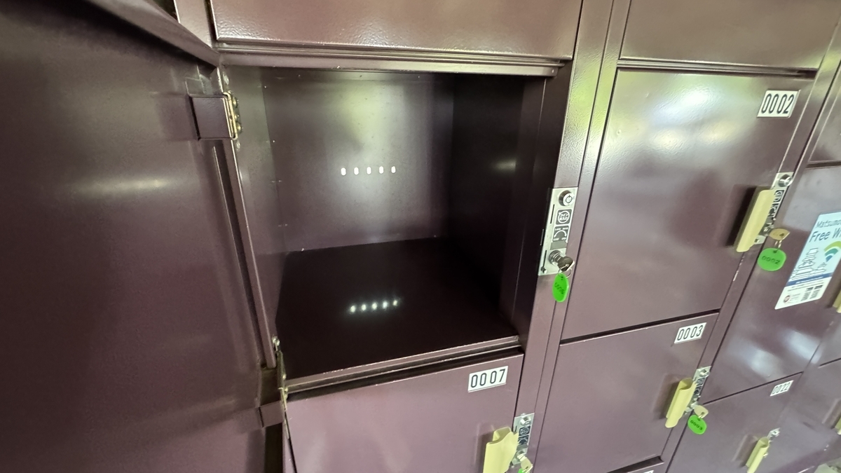 Interior of a coin locker at Matsumoto Castle