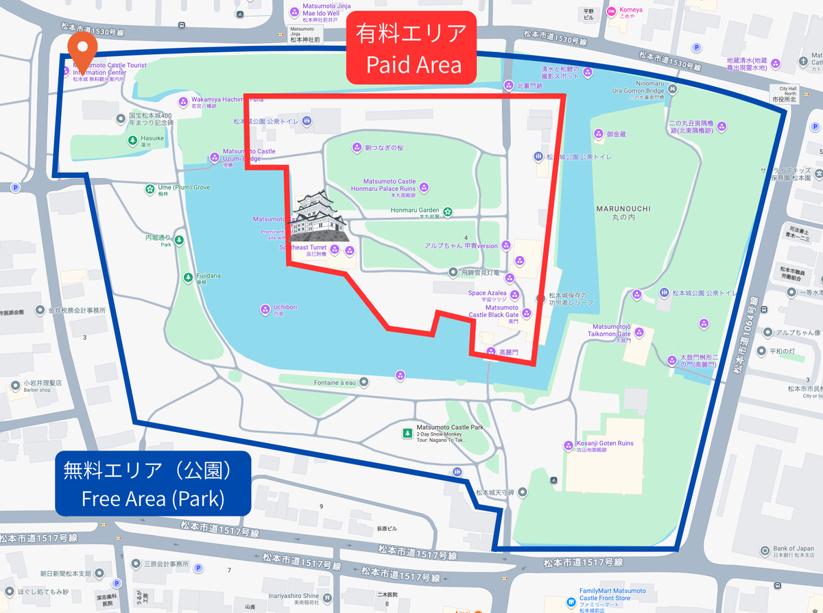 Map showing the designated smoking area within the park