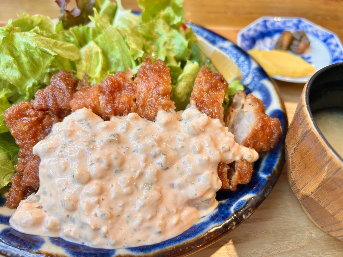 Chicken Nanban set meal with tartar sauce