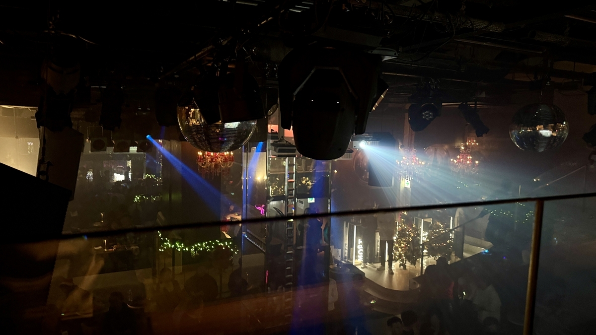 MAHARAJA OSAKA舞池、镜面球与灯光效果