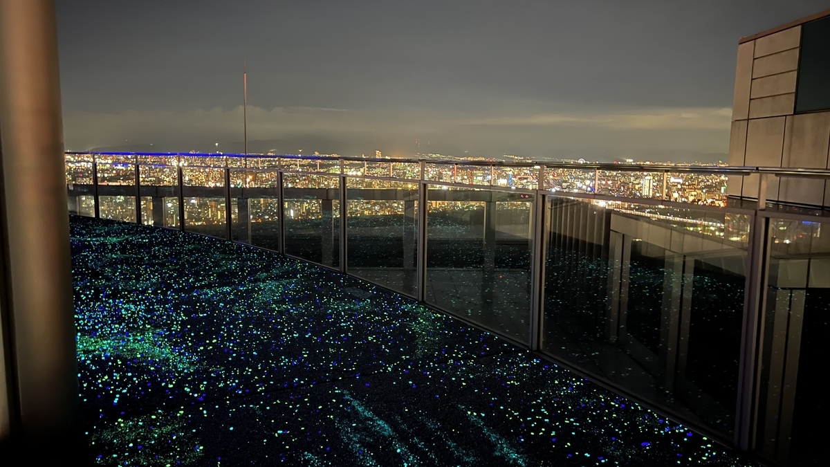 從空中庭園展望台望見的大阪夜景