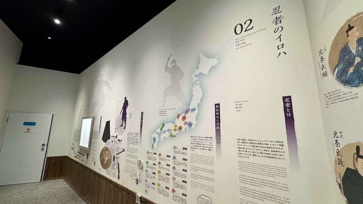 整面墙上解说忍者基础知识的展示