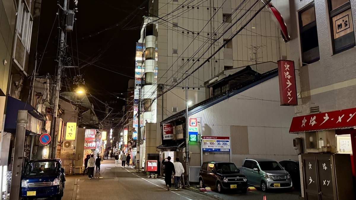 餐饮店招牌延绵的片町南侧小巷