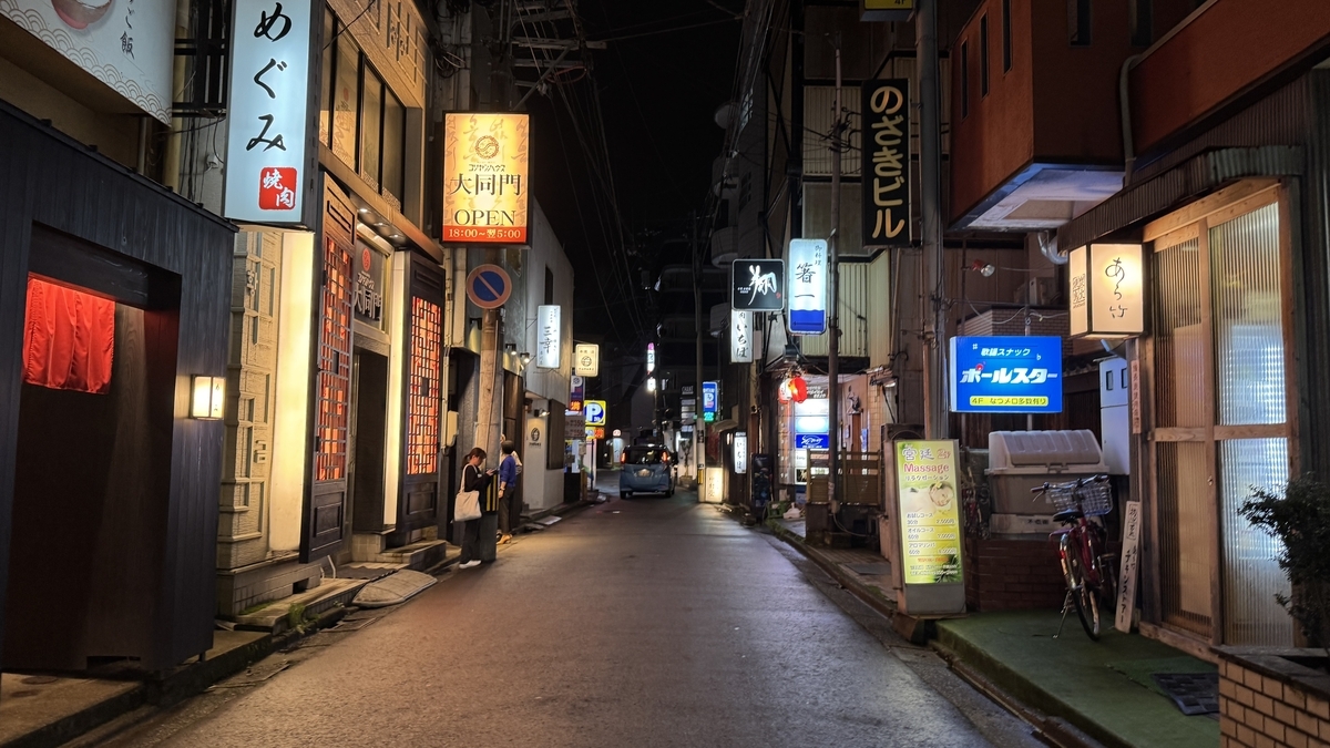 烤肉店与小料理店灯火点亮的片町小巷